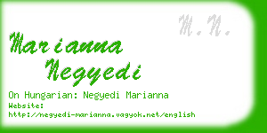 marianna negyedi business card